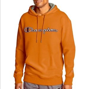 NWT ORANGE CHAMPION HOODIE SOFT SWEATSHIRT HOOD